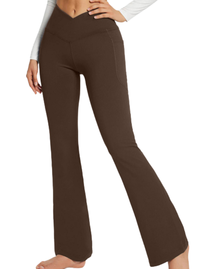 SHOPIQAT Pocket Waist Flare Leggings - Premium from shopiqat - Just $6.750! Shop now at shopiqat
